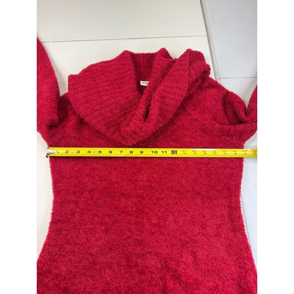 Cato Red Fuzzy Chenille Cowl‎ Neck Long Sleeve Sweater L - Picture 7 of 7